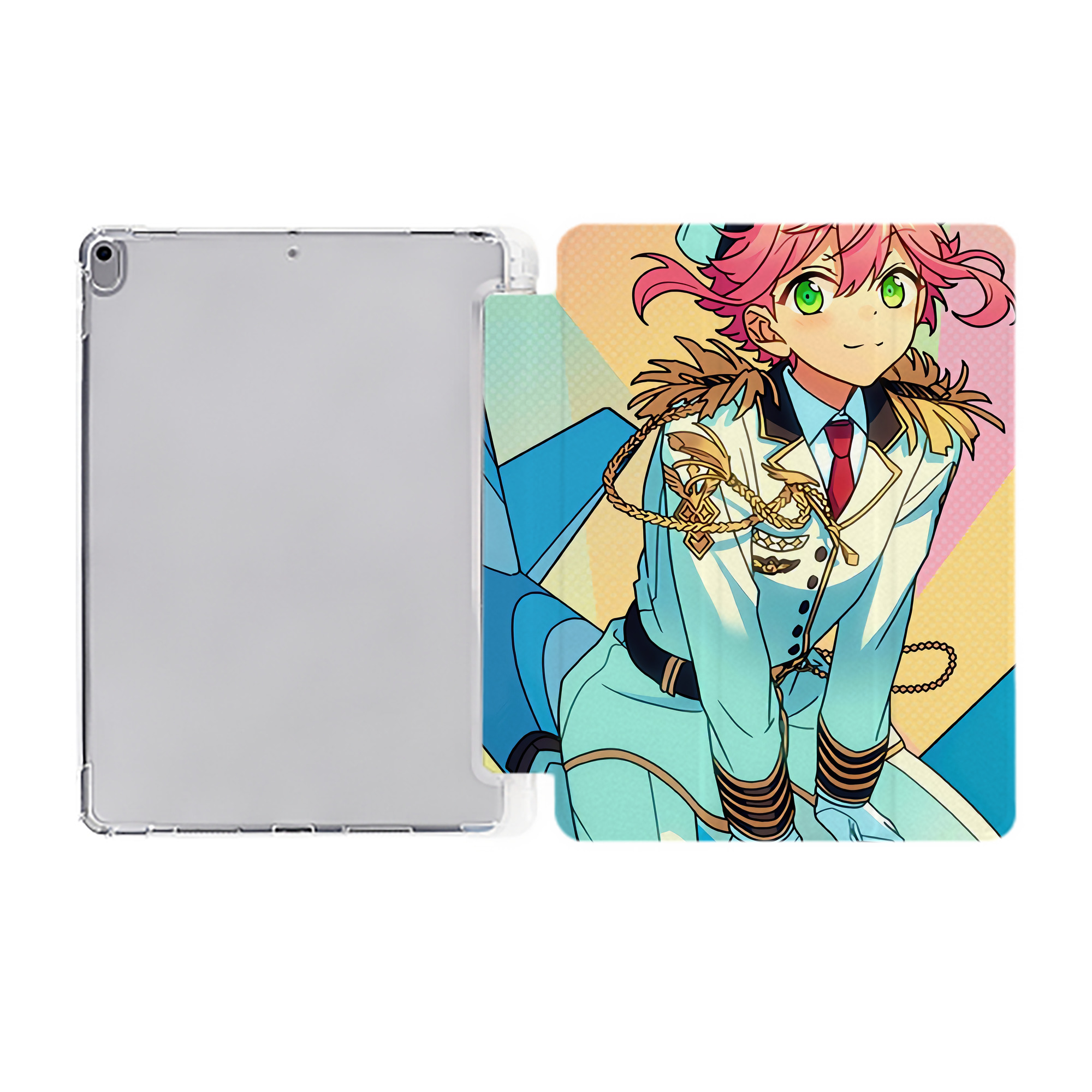 （画像用） あんさんぶるスターズ! Ensemble Stars IPad ケース ペン収納付き 三つ折りスタンド PUレザー×シリコン 対応機種9.5/10.5/10.9インチ